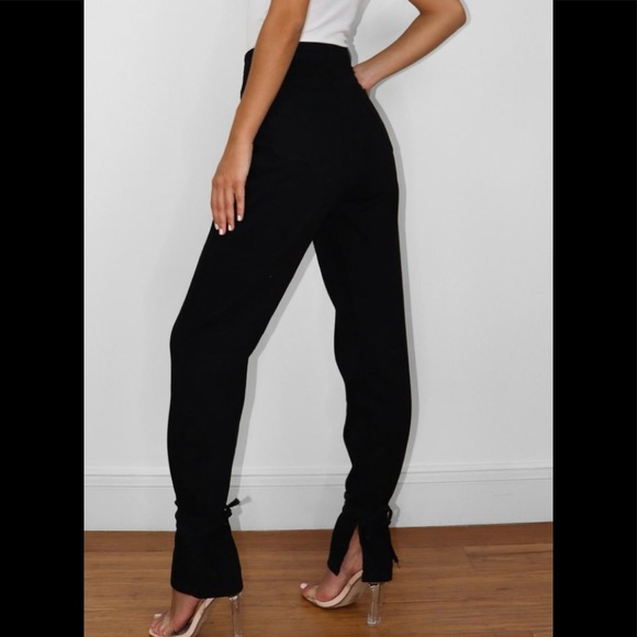 Missguided Denim - Nwt misguided riot high waisted tie hem black size 6